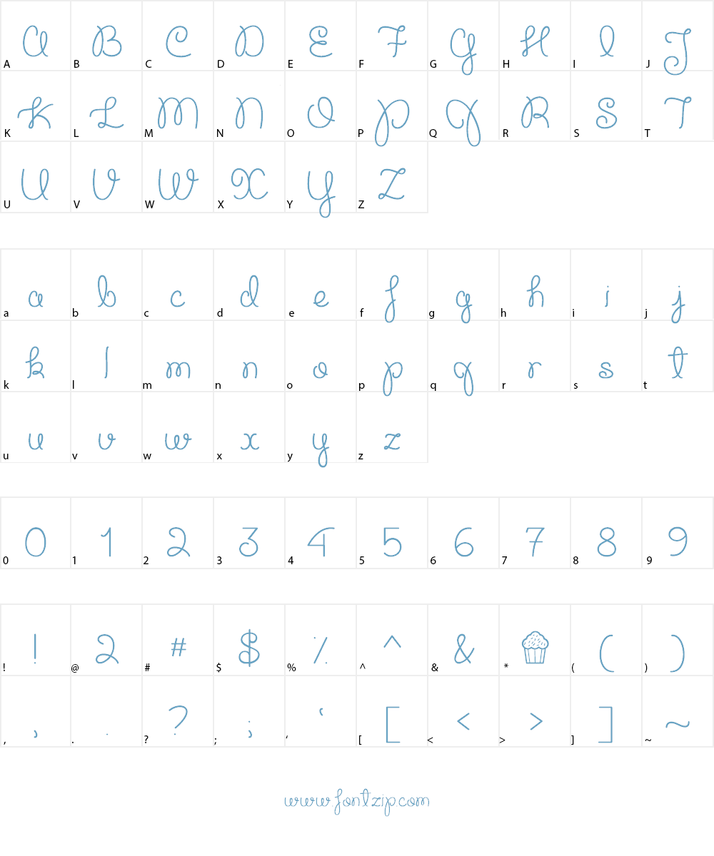 Cupcake Party Demo Font Character